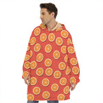Orange Slices Pattern Print Hoodie Blanket