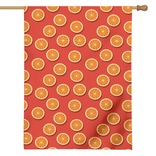 Orange Slices Pattern Print House Flag