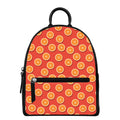 Orange Slices Pattern Print Leather Backpack