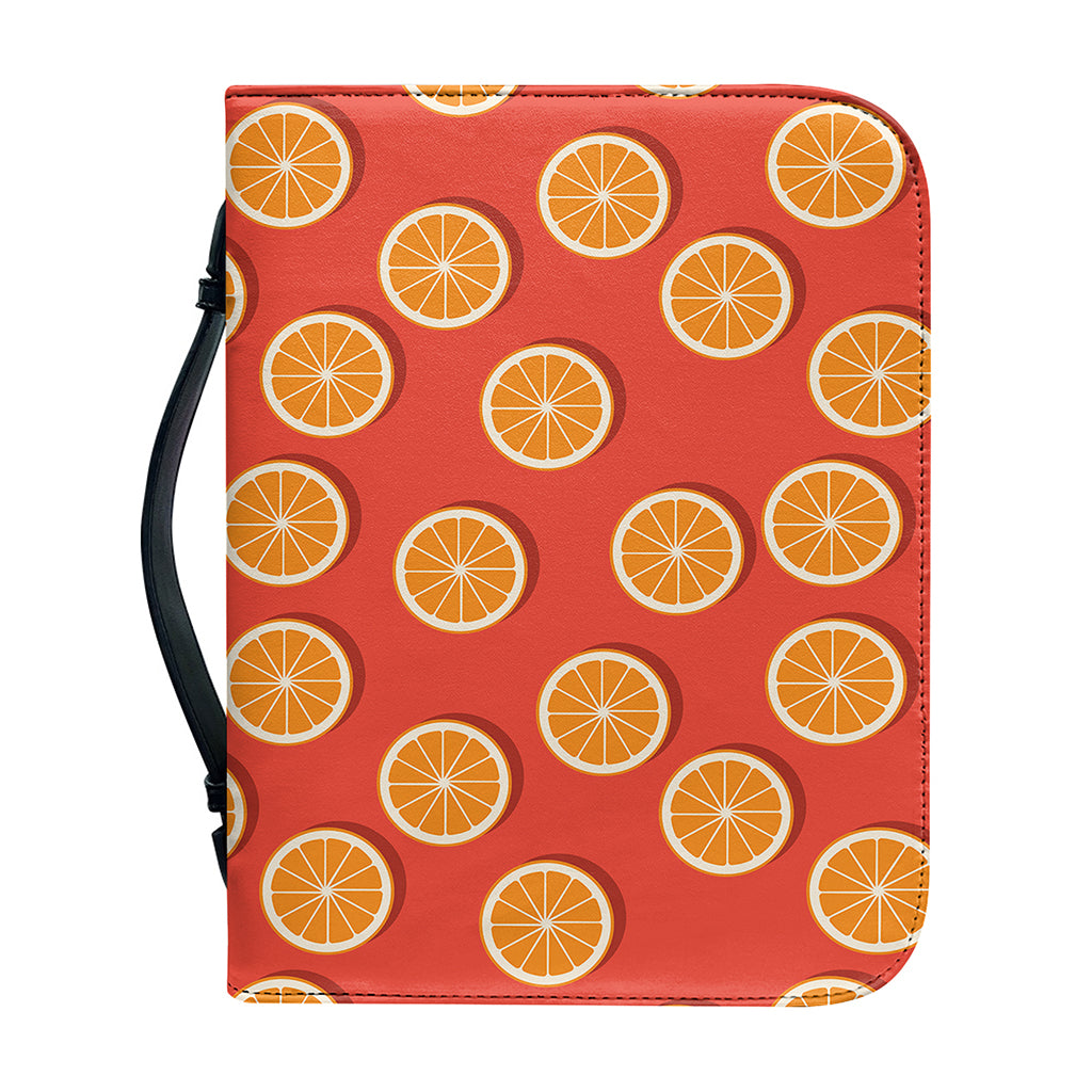 Orange Slices Pattern Print Leather Bible Cover