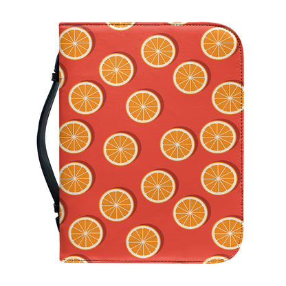 Orange Slices Pattern Print Leather Bible Cover