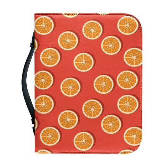 Orange Slices Pattern Print Leather Bible Cover