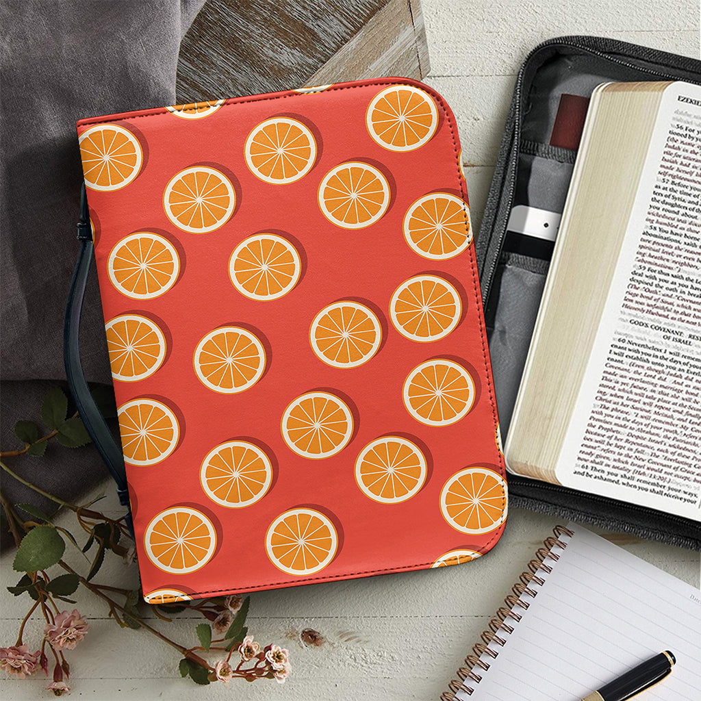 Orange Slices Pattern Print Leather Bible Cover
