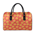 Orange Slices Pattern Print Leather Duffel Bag
