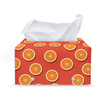 Orange Slices Pattern Print Leather Tissue Box Cover