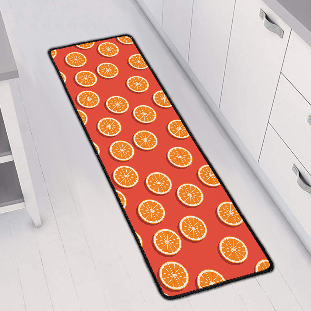 Orange Slices Pattern Print Long Kitchen Mat