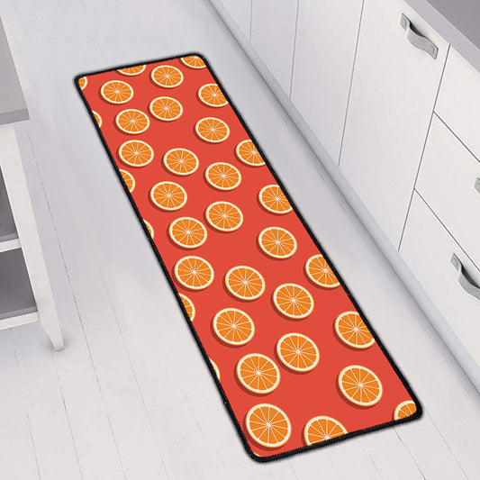 Orange Slices Pattern Print Long Kitchen Mat