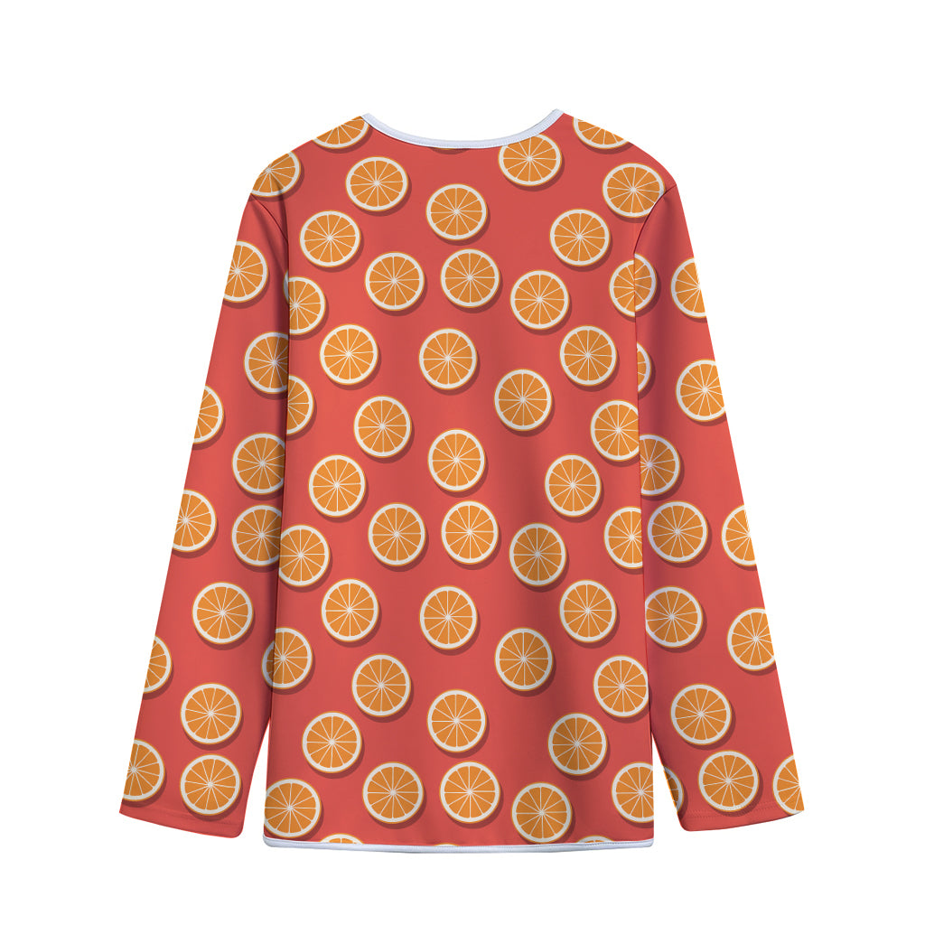 Orange Slices Pattern Print Long Sleeve Short Coat