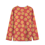 Orange Slices Pattern Print Long Sleeve Short Coat