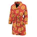 Orange Slices Pattern Print Men's Bathrobe