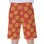 Orange Slices Pattern Print Men's Beach Shorts