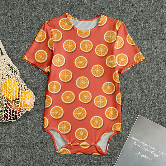 Orange Slices Pattern Print Men's Bodysuit