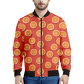 Orange Slices Pattern Print Men's Bomber Jacket