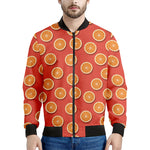 Orange Slices Pattern Print Men's Bomber Jacket