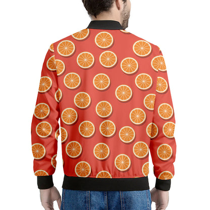 Orange Slices Pattern Print Men's Bomber Jacket
