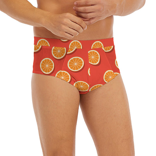 Orange Slices Pattern Print Men's Briefs