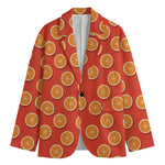 Orange Slices Pattern Print Men's Cotton Blazer