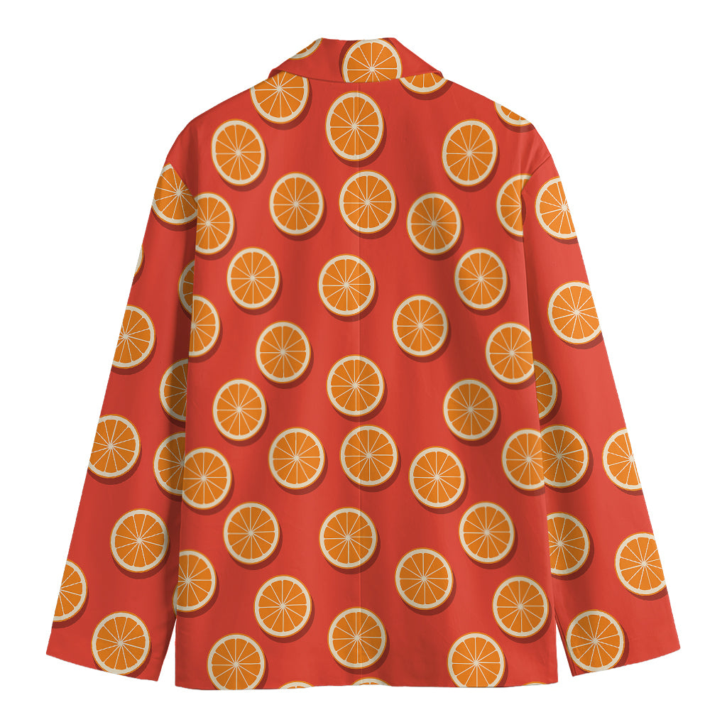 Orange Slices Pattern Print Men's Cotton Blazer
