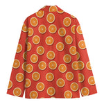 Orange Slices Pattern Print Men's Cotton Blazer