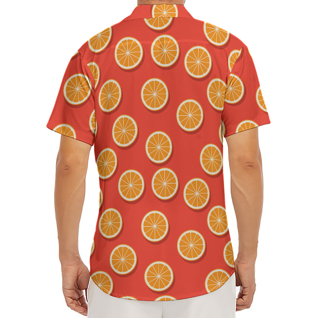 Orange Slices Pattern Print Men's Deep V-Neck Shirt