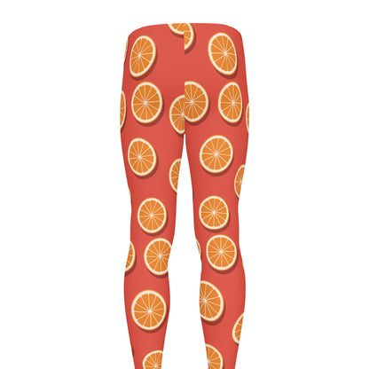 Orange Slices Pattern Print Men's leggings