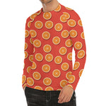 Orange Slices Pattern Print Men's Long Sleeve Rash Guard
