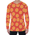 Orange Slices Pattern Print Men's Long Sleeve T-Shirt
