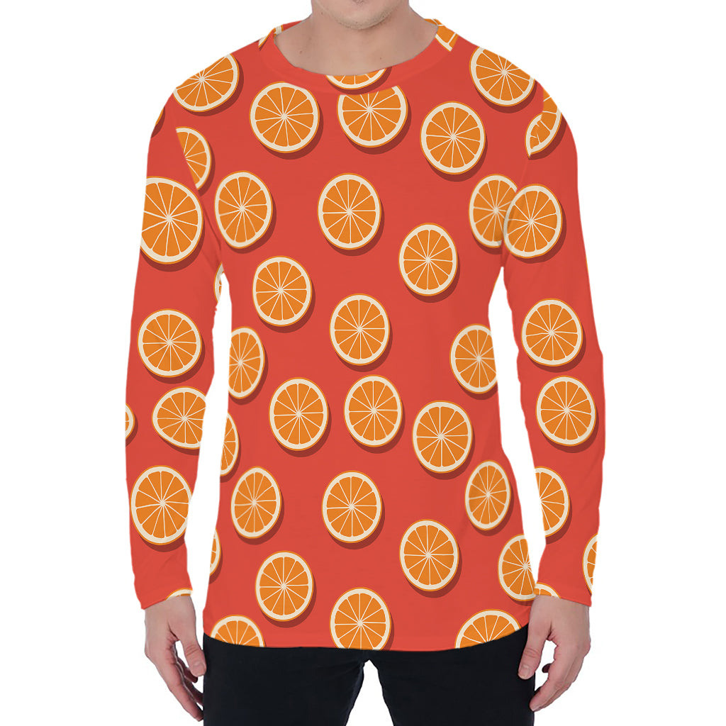 Orange Slices Pattern Print Men's Long Sleeve T-Shirt