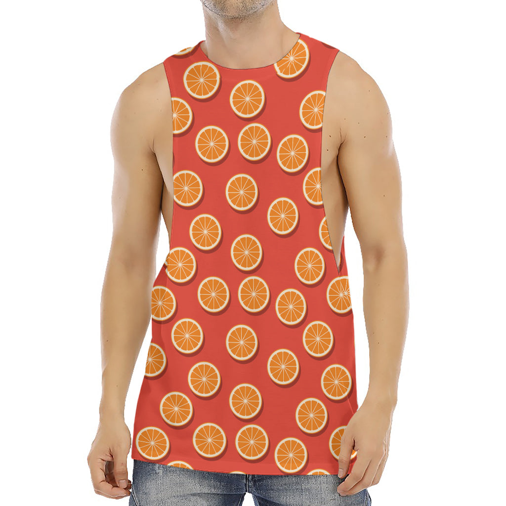 Orange Slices Pattern Print Men's Muscle Tank Top