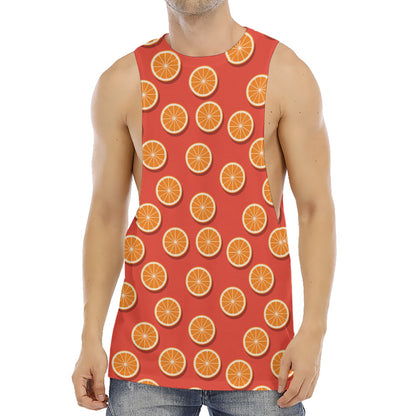 Orange Slices Pattern Print Men's Muscle Tank Top