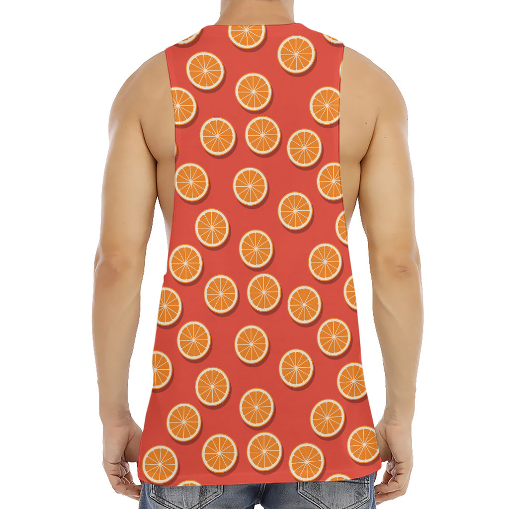 Orange Slices Pattern Print Men's Muscle Tank Top