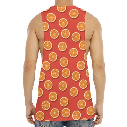 Orange Slices Pattern Print Men's Muscle Tank Top