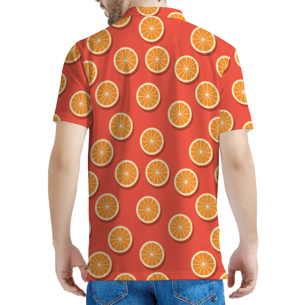 Orange Slices Pattern Print Men's Polo Shirt