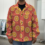 Orange Slices Pattern Print Men's Shirt Jacket