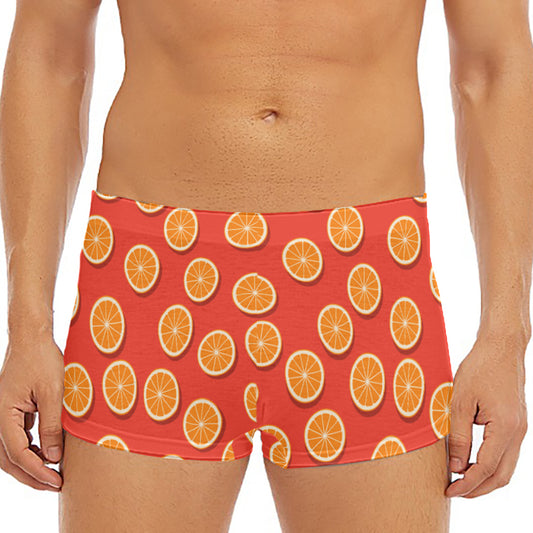 Orange Slices Pattern Print Men's Short Boxer Briefs
