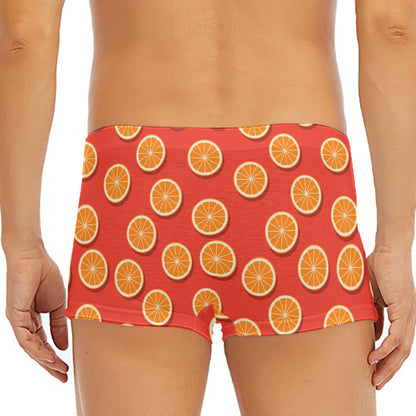 Orange Slices Pattern Print Men's Short Boxer Briefs