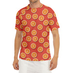 Orange Slices Pattern Print Men's Short Sleeve Rash Guard