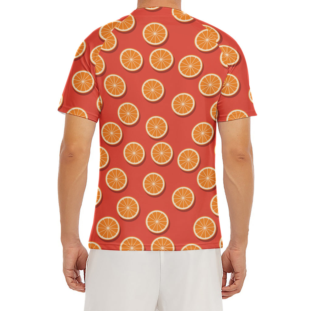 Orange Slices Pattern Print Men's Short Sleeve Rash Guard