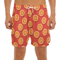 Orange Slices Pattern Print Men's Split Running Shorts