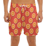 Orange Slices Pattern Print Men's Split Running Shorts