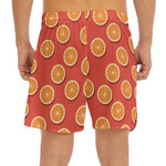 Orange Slices Pattern Print Men's Split Running Shorts