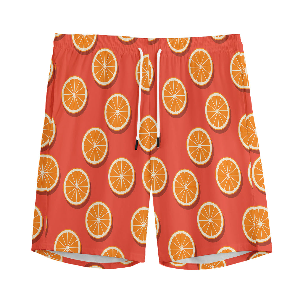 Orange Slices Pattern Print Men's Sports Shorts