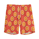 Orange Slices Pattern Print Men's Sports Shorts