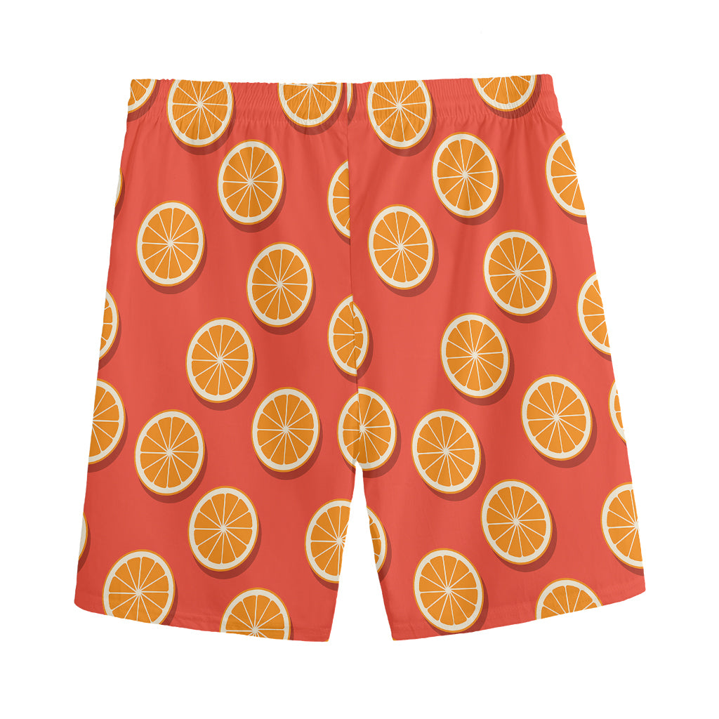 Orange Slices Pattern Print Men's Sports Shorts