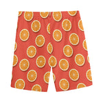 Orange Slices Pattern Print Men's Sports Shorts