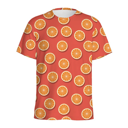 Orange Slices Pattern Print Men's Sports T-Shirt