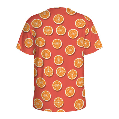 Orange Slices Pattern Print Men's Sports T-Shirt