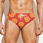 Orange Slices Pattern Print Men's Swim Briefs
