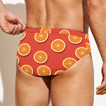 Orange Slices Pattern Print Men's Swim Briefs