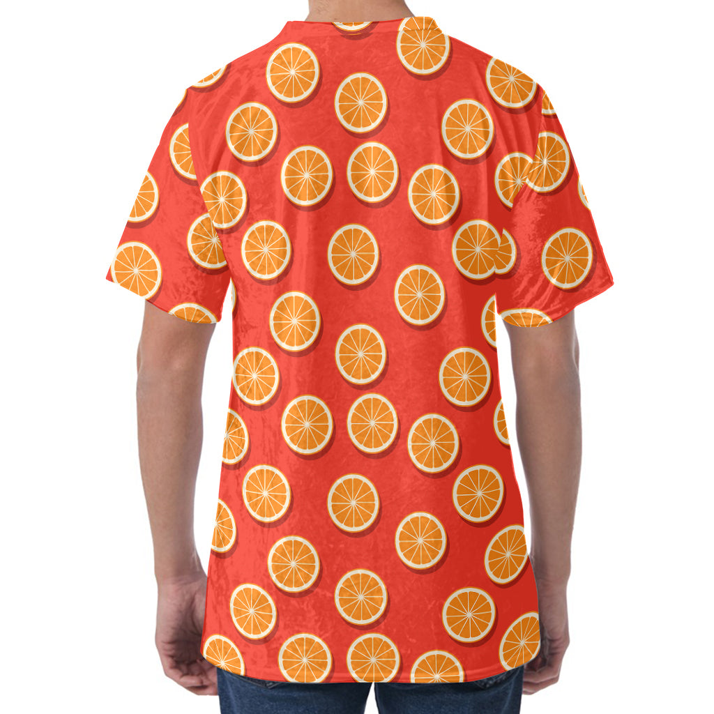 Orange Slices Pattern Print Men's Velvet T-Shirt